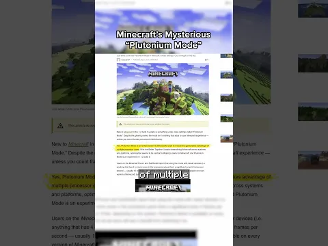 Minecraft's Mysterious "Plutonium Mode"