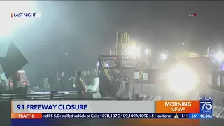 Section of 91 Freeway through Corona shut down for repairs