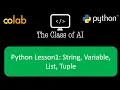 Python Lesson1 String Variable List Tuple
