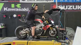 Download Aprilia Tuono V4 with SC Project Exhaust Dyno Run @  DFW Superbikes best sounding engine MP3