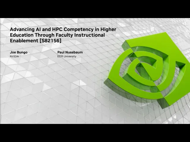 Video: Advancing AI and HPC Competency in Higher Education Through Faculty Instructional Enablement