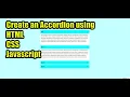 Create an Accordion using HTML CSS Javascript 2025 HTML CSS JS 2025