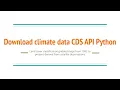 Download Lagu Download climate data using CDS API Python | geodev | tekson