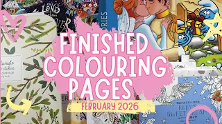 Finished Adult Colouring Pages February 2026 Adult Coloring Birt ay Haul