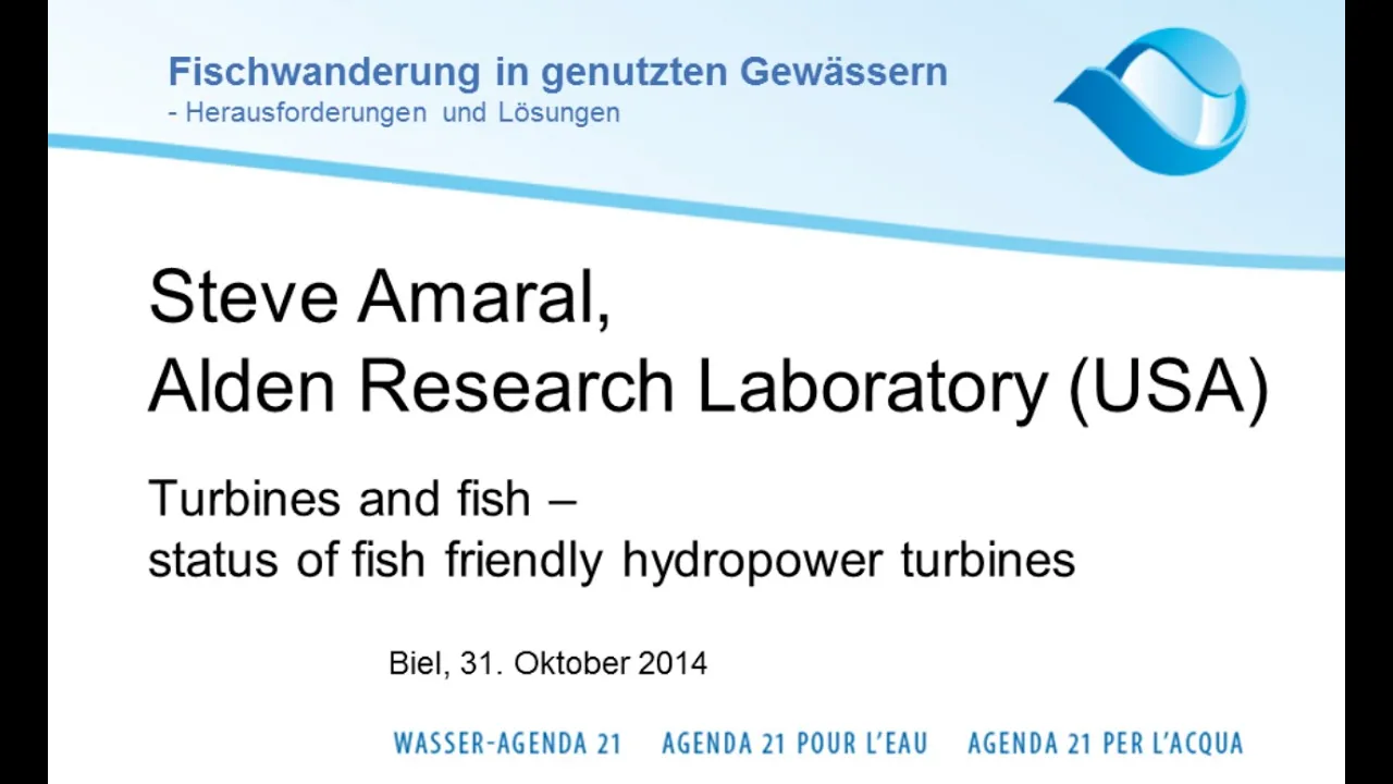 Steve Amaral: Turbines and fish - status of fish friendly hydropower turbines (e)