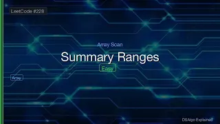 LeetCode 228 Summary Ranges The Array Scan Trick C