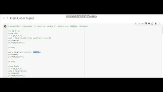 2-Create array from List or Tuple using Numpy