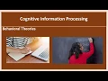 Cognitive Information Processing Part 1