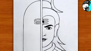 how to draw shiva ling and half shiv face easy shiv ji drawing mahadev drawing lavi arts