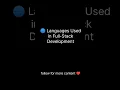 Full stack development Langauge