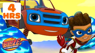 4 HOURS of Superhero Blaze Special Missions & Rescues with AJ! 💡 | Blaze and the Monster Machines