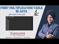 Print Multiplication Table in Java by Dilip Sir Excellence Technology