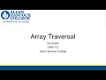 CBIS 112 Array Traversal