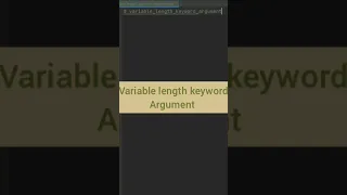 python variable length keyword argument