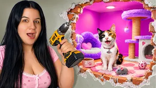 LE CONSTRUÍ UNA HABITACIÓN SECRETA A MI GATITA 😱🐱