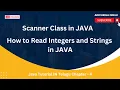 Scanner Class in JAVA Input Function in JAVA How to read run time values in JAVA Telugu