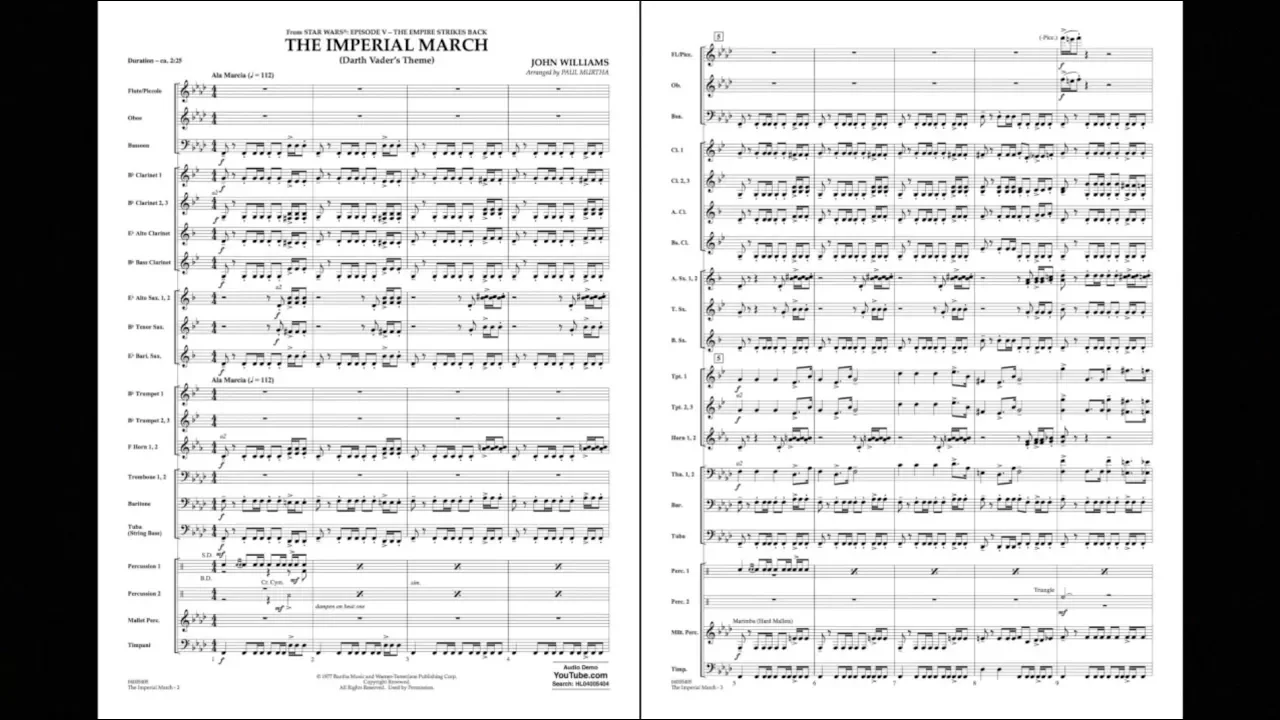The Imperial March (Darth Vader's Theme) by John Williams/arr. Paul Murtha