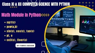 Math module in Python Built in functions of math module Class 11 12 Computer Science with Python
