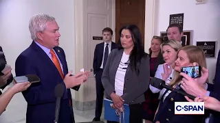 Rep Comer Speaks With Epstein Survivors Outside Former AG Bondi s Interview