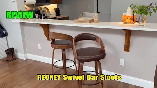REONEY Swivel Bar Stools Review Mid-Century Counter Height Chairs Worth It