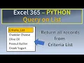 Excel Python Query on List Criteria