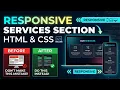 Responsive Services Section Design using HTML CSS