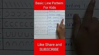 Basic Line Pattern For Nursery Kids Standing Line Sleeping Line Slanting Line Curve Line