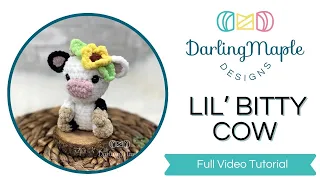 Lil Bitty Cow - Free Cow Crochet Pattern Amigurumi Cow Full Tutorial Cute Crochet Cow
