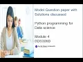 Model Question Paper with solutions Module 4 VTU BDS306B Python Programming for Data Science