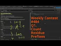 Leetcode Weekly Contest 484 Q1 Count Residue Prefixes