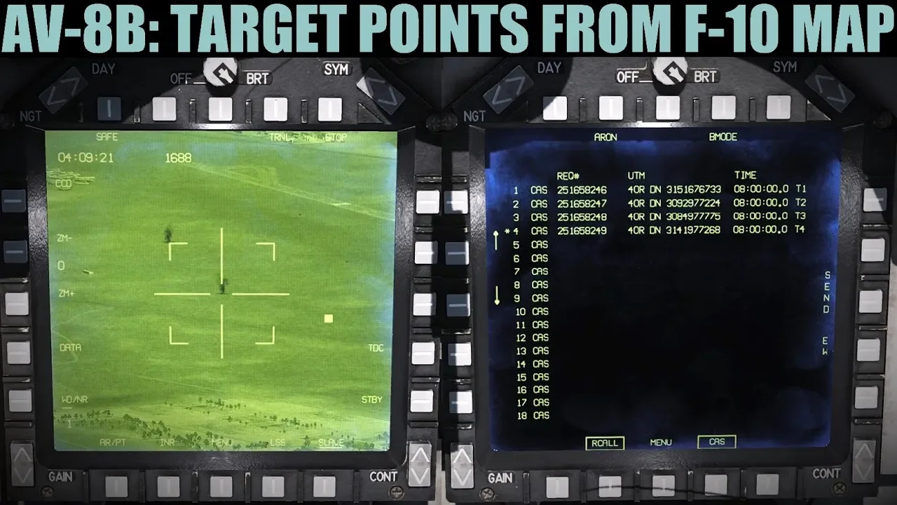 AV-8B Harrier: (Out Of Date) Target Points (Nav, WCS & TPOD) From F-10 Map Marks (ATHS) | DCS WORLD