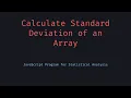 Calculate the Standard Deviation of an Array in JavaScript