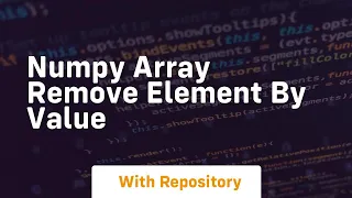 numpy array remove element by value