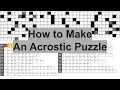 How To Make An Acrostic Puzzle