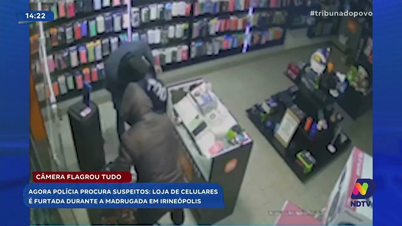 Agora polícia procura suspeitos: loja de celulares é furtada durante a madrugada em Irineópolis