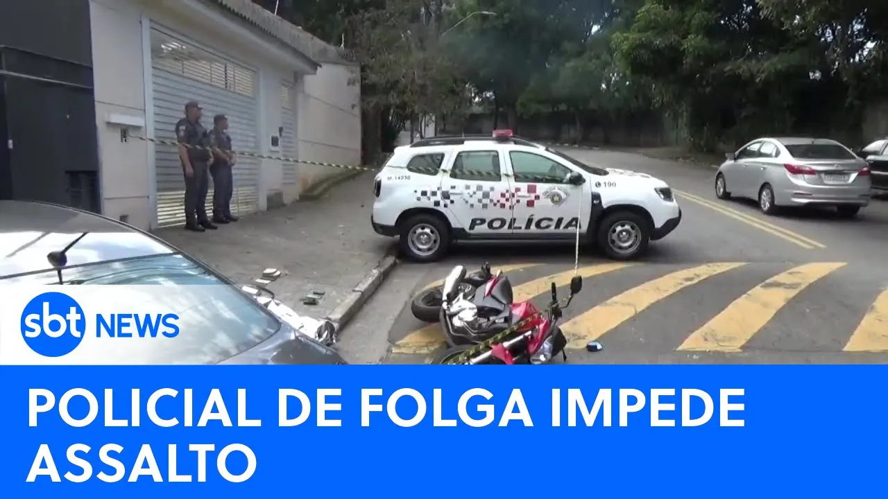 Policial de folga salva família de assalto na Grande SP | #SBTNewsnaTV (17/07/23)