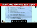 Object Oriented Programming Aktu Previous Year Paper Oops Aktu Unit 1 Unit 2 Unit 3 Unit 4 Unit 5