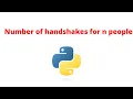 How to find number of handshakes for n people Python program to find number of handshakes
