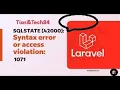 SQLSTATE 42000 Syntax error or access violation