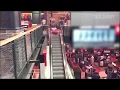 Kayaking down an escalator in a Store