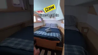 Preparing for guests on a sailboat 🫠 #sailing #sailingfamily #sailboat #beforeandafter #boatlife