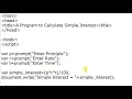 Simple Interest Calculation in JavaScript in Hindi By Anu Monga