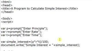 Simple Interest Calculation in JavaScript in Hindi By Anu Monga