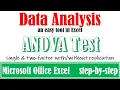 ANOVA Test in Excel