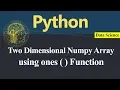 Numpy Two Dimensional Array using ones Function in Python Hindi