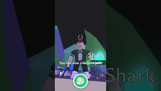 Feeding a ride potion to my Neon Shark Legendary Pet In Adopt Me Roblox
