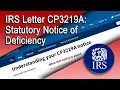 IRS Letter CP3219A Statutory Notice of Deficiency