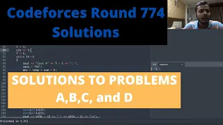 Codeforces Round 774 Div-2 Solutions Problems A B C and D