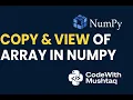 Copy vs View in NumPy Arrays Python NumPy Tutorial