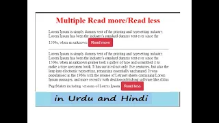 how to create a read more and read less button using html css and js